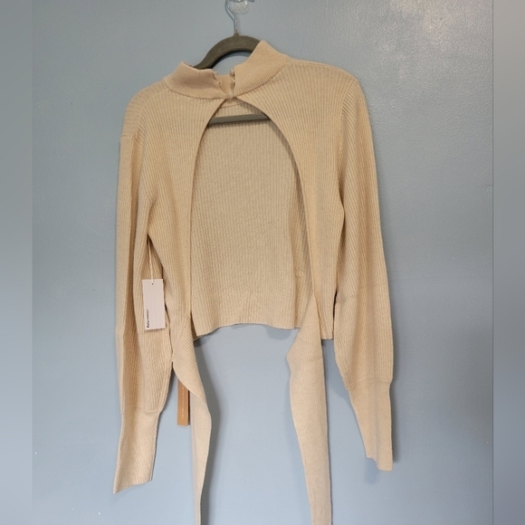 Reformation Osteria Open Back Cashmere Sweater Gossamer XL NWT - Picture 4 of 8